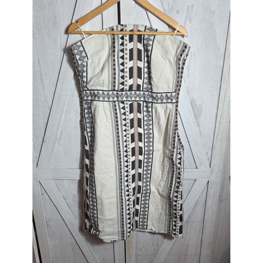 Banana Republic 100% Cotton Strapless Southwestern Design Dress Size L Petite
